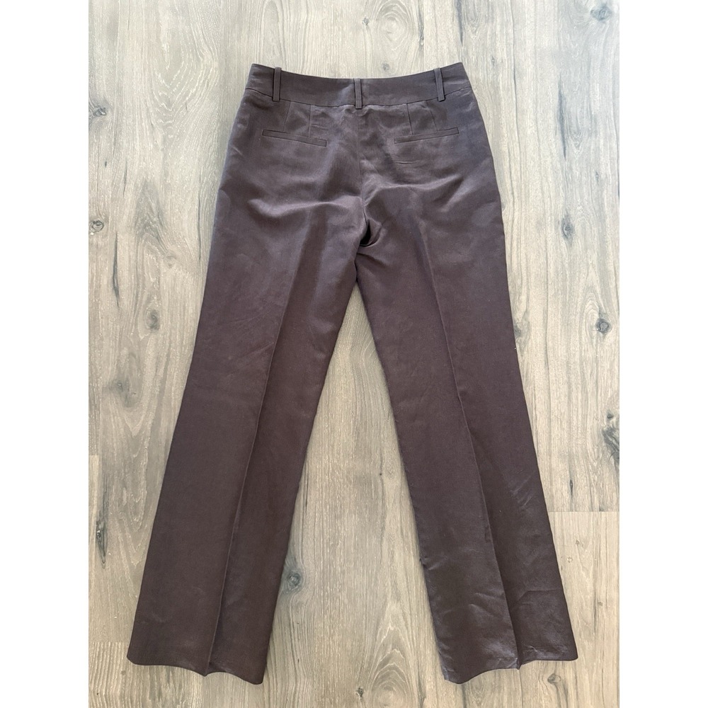 Ann Taylor LOFT "Ann" Pants Women's 6 Brown Linen Blend Lined - Picture 6 of 13